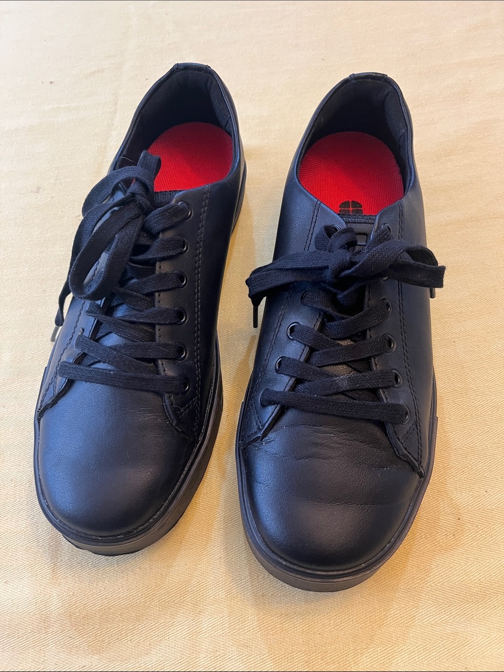 Shoes For Crews Black Sneakers with Red Insole